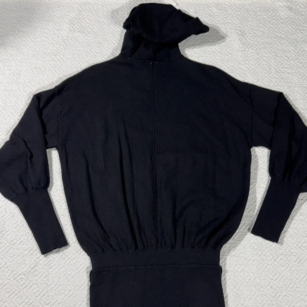 Evereve Black Hooded Sweater Dress Sz XS
